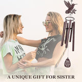 Aurahouse Sister Mothers Day Birthday Gifts, 37'' Sister Wind Chimes for Sisters, Sisters Gift from Sister Brother for Christmas, Bronze