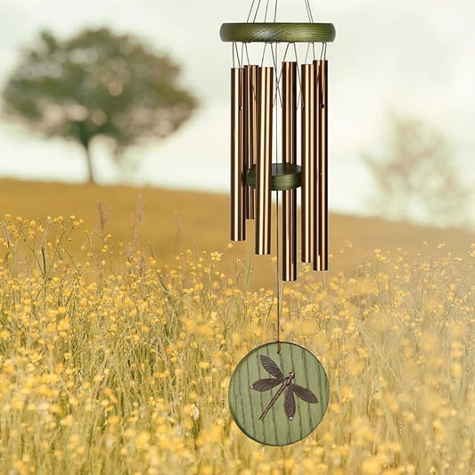 Woodstock Chimes Signature Collection, Woodstock Habitats Chime, 17'' Green, Dragonfly Habitats and Nature Wind Chimes for Outdoor, Patio, Home or Garden Décor (HCGD)