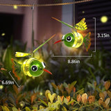 Solar Hanging Hummingbird Lights LED Outdoor Waterproof Powered Garden Decor Light Unique Decorations for Sister Birthday Gardening Gifts for Mom Women Yard Path Backyard Front Porch Balcony