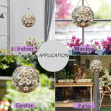 Daisy Flower Stained Window Hangings with Chain – Round Acrylic Wild Flower Ornament for Garden, Patio and Indoor Decor, Housewarming Gift for Mom,Mother, Grandma