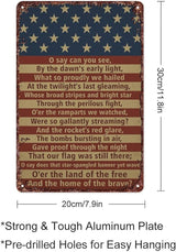 American Flag Star Spangled Banner Metal Signs Are For Home Patios, Terraces, Bars, Wall Decorations And Are 12x8 Inch In Size
