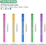 M METERXITY 100-Pack Wind Chime Tubes, Aluminum Wind Chime Empty Tubes, Metal Wind Bell for Outside/Arts and Crafts/DIY Home Garden Outdoor Hanging Decorations [Green+Pink+Blue+Yellow+Purple]