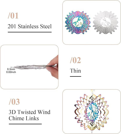 Dragonfly Wind Spinners Outdoors Stainless Steel Wind Sculpture Spinner for Garden Outside Hanging Decor Gradient Etched Metal Embellishments for Yarn Home Garden Decor 2Pcs