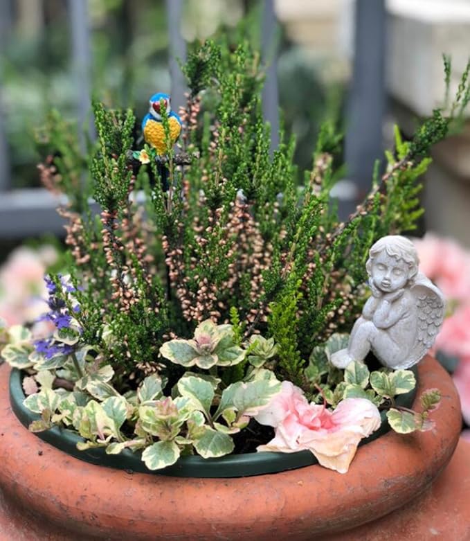 MUAMAX Decorative Angel Garden Stakes 2 Pack Miniature Angel Fairy Garden Angel Ornaments Small Angel Memorial Statue Fairy Garden Accessories