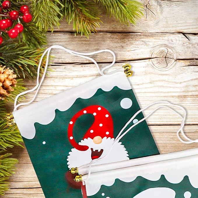 Ivenf Christmas Porch Sign Set Green Banners, Xmas Hanging Decorations for Home Outdoor Indoor Wall Front Door Decor