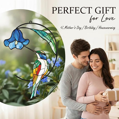 Hummingbird Gifts for Women, Hummingbird Sun Catcher for Window Hanging, Mothers Day for Mom Grandma Bird Lovers, Spring Suncatcher Garden Decor for Indoor Outdoor Windows(4)