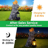 ILLUMINEW for Mom – Solar Dog Garden Statues with Lantern and Sleeping Cat, Resin Pet Figurine Light for Outdoor Yard Decor, Gift for Women Grandma