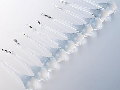 H&D 20pcs Hanging Chandelier Crystal Teardrop Prism Accent Rainbow Suncatcher Christmas Tree Decorations (Clear, 20X80mm)