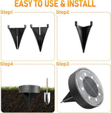 Siatom Solar Ground Lights 8 Pack, IP68 Waterproof Solar In-Ground Light for Outdoor, Flat Landscape Lighting, Garden Disc Light for Pathway, Walkway, and Yard - 8 Pcs (Cool White)