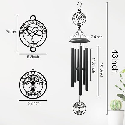 37'' Personalized Anniversary Wind Chime Gifts,Custom Golden Wedding Anniversary Presents,Happy 50th Decorations for Parents,Couples,Husband,Wife,Friends