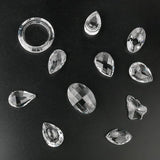 H&D 11pcs Clear Crystal Chandelier Lamp Lighting Drops Pendants Balls Prisms Hanging Glass Prisms Parts Suncatcher Home/House Decor