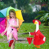 Raincoat Goose Outfits Spring Porch Goose Outfit Summer Yard Clothes for 23" Lawn Outdoor Garden Yard Patio Geese Statue Spring Summer Decor(Red)