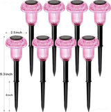 Solar Lights Outdoor 8 Pack Mother's Day Solar Pathway Lights Outdoor Pink Purple Mushroom LED Waterproof Lighting Stake for Women Outside Yard Path Garden Lawn Landscape