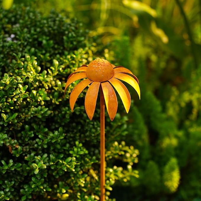 Rustics Garden Stake Iron Plant Sculpture Vintage Outdoor Decoration for Flower Beds Lawns