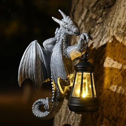 Solar Garden Outdoor Statues Lights Dragon Garden Sculptures Birthday Housewarming Gifts for Women Mom Grandma for Patio Yard Lawn Backyard Decorations