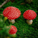 OwMell Glow in The Dark Mushroom, Set of 3 Mushroom Decor Decorations for Garden Yard, Mushroom Tree Decorations Outdoor, Mushroom Statue Figurines, Fairy Garden Decor Accessories - Garden Stakes