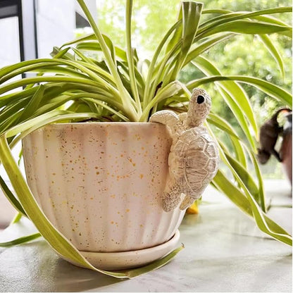 Mini Resin Turtle Statue, Turtle Flowerpot Decoration, Plant Decorations for Pots, Fairy Garden Accessories, Suitable for Gifting Friends or Decorating One's Own Flowerpot