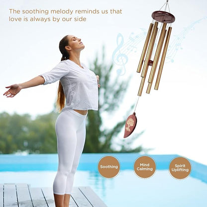 Memorial Wind Chimes Gift, Windchime for Loss of Loved one, Outside deep Tone Large aluminiu, Bereavement Memorial Gifts Sympathy Wind Chimes,Unisex Gift Garden Decor,mom,Grandmother,Women Gifts
