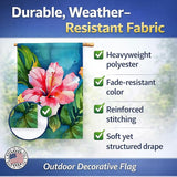 Caroline's Treasures Hawaii Hawaiian Hibiscus in Watercolor House Flag Large Porch Sleeve Pole Decorative Outside Yard Banner Artwork Wall Hanging, Polyester, House Size, Multicolor
