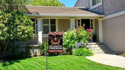 CANTENDO 250 Years USA Flag Double Sided Flax 250th Anniversary US Patriotic Eagle Design Flag Theme 1776-2026 Commemorative Outdoor Yard Decorative Flags Banner(12"x 18"）
