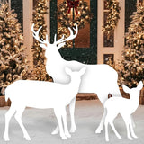 3-Piece Deer Family Silhouette Set 47 Inch Christmas Reindeer Yard Decoration Outdoor Weather-Resistant PVC Xmas Deer Outside Decor for Lawn Garden Pathway Display with 6 Ground Stakes