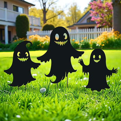 WACLSTDAY Ghost Metal Halloween Decorations Outdoor Garden Stakes, for Women/Men/Ghost Lovers,Black Silhouette Statues Yard Art, Lawn, Backyard, Patio, Pathway Decor