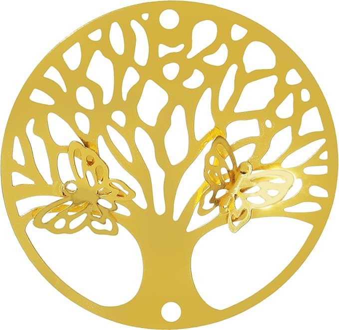 10pcs Gold Tree of Life Hanging Suncatcher Parts Window Pendant DIY Metal Ornament DIY Hand-Crafts Gifts