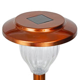 Alpine Corporation LBM174SLR-4 Solar Copper Stainless Steel Pathway LED Lights, 15" H, Bronze, Set of 4