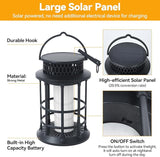 ELUTENG Solar Lantern Outdoor Waterproof Flickering Flame Hanging Lantern, 1200mAh Solar Torch Lights for Patio | Pathway | Yard | Outside Decor