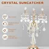 M METERXITY 10PCS Crystal Suncatcher 2 Leaves Prisms Pendants Ornament, 38mm Chandelier Hanging Crystal Sun Catcher Beads for Home Garden Windows Wedding DIY Decoration [White]