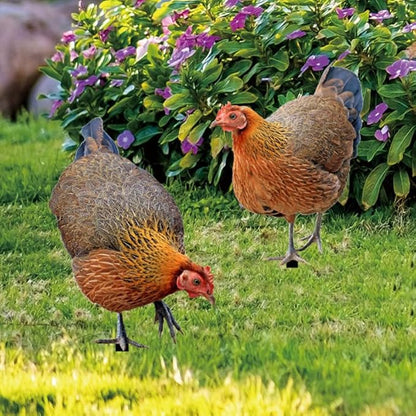 Chicken Yard Art 2-Pack Acrylic Garden Stakes Hen Decoration Card Inserts for Outdoor Patio Lawn and Garden Decor