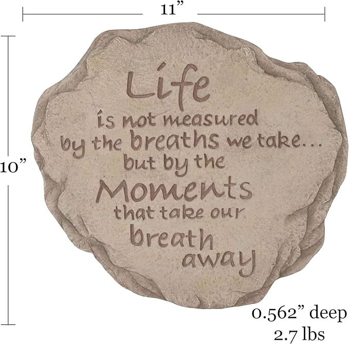 Spoontiques - Garden Décor - Life is Not Measured Stepping Stone - Decorative Stone for Garden