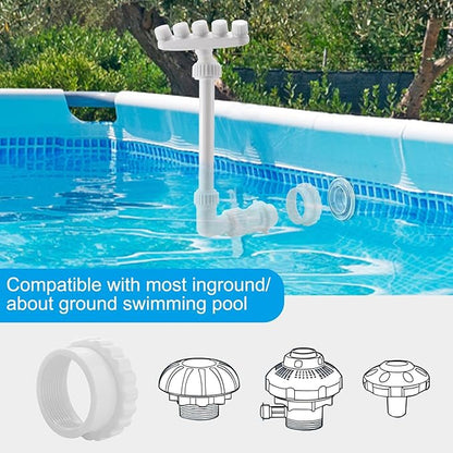 2-Pack Pool Fountain - Single Spray + 5-Nozzle Water Fountains for Above and In-Ground Pools, 360° Adjustable Swimming Spa Accessories Decoration Summer Water Temperatures Cooling.