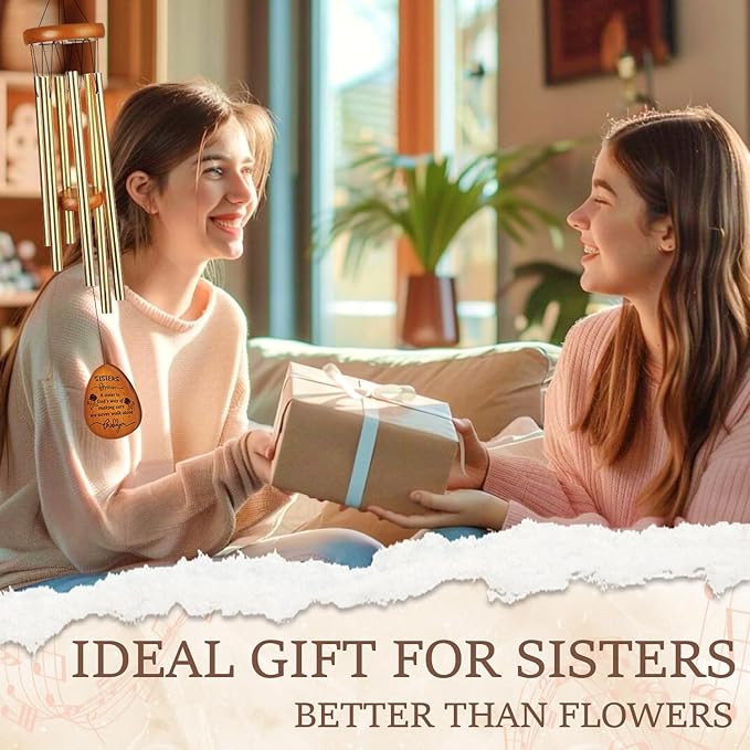 Gifts for Sister Women Best Friend Bestie Aunt Nana Friendship - Birthday Mothers Day Christmas Thanksgiving Wedding Graduation Valentines Day Thank You Gift Ideas Wind Chimes