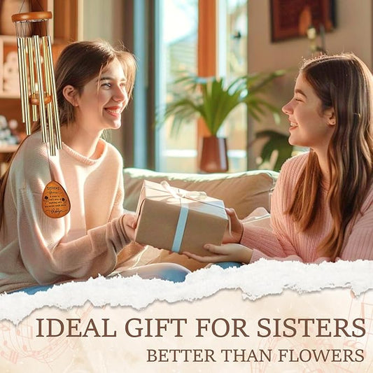 Gifts for Sister Women Best Friend Bestie Aunt Nana Friendship - Birthday Mothers Day Christmas Thanksgiving Wedding Graduation Valentines Day Thank You Gift Ideas Wind Chimes