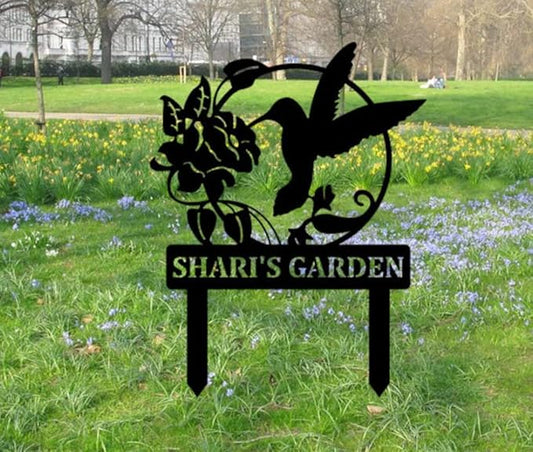 Custom Hummingbird Memorial Stake Sign,Pet Loss Gift,Sympathy Sign,Remembrance Stake,Pet Grave Markers Sign,Hummingbird Metal Sign With Stake,Hummingbird Gift,Hummingbird Decor.