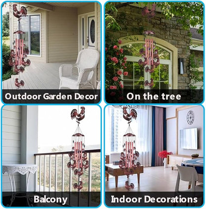 Chicken Wind Chimes for Garden, Home, Balcony, Yard, Outdoor Decoration, Gift Wind Bells, Memorial Wind Chime, Chicks Wind Catcher, Blessing WindChimes Gifts for Mom, Grandma, Family, Women, Friends
