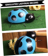 Kisangel 3pcs Simulated Ladybug Decor Iron Garden Ornaments for Outdoor Decoration for Yards and Patios Vibrant Colors for Home and Garden Aesthetics