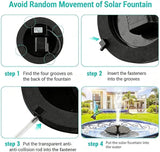 9V 3.5W Solar Bird Bath Fountain Pump, Solar Fountain Water Pump, Free Standing Solar Panel Spray Sprinkler Head for Bird Bath Garden