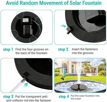 9V 3.5W Solar Bird Bath Fountain Pump, Solar Fountain Water Pump, Free Standing Solar Panel Spray Sprinkler Head for Bird Bath Garden