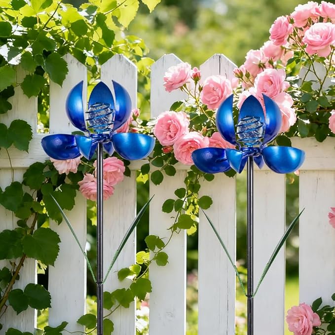 Metal Wind Spinners Outdoor,2Pack Pinwheels for Yard and Garden, Decorative Garden Stakes for Patio,Lawn, Outdoor