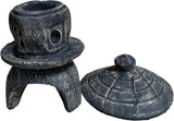 Solid Rock Stoneworks Small Round Concrete Pagoda Statue for Garden, Japanese/Chinese/Asian Style- Autumn Brown Color