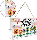 Hello Spring Sign – Hanging Farmhouse Wall Decor for Front Door, Kitchen, Living Room, Patio – Butterfly Indoor & Outdoor Holiday Decoration – House Warming Gifts New Home (Hello Spring 02)