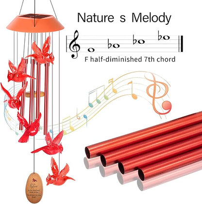 Cardinal Wind Chimes for Outside with 4 Music Aluminum Tubes,Cardinal Wind Chimes for Outside,Best Gifts for Mom Grandma Women Wife Aunt Sister, Unique Mobile Wind Chime, Garden Yard Decor