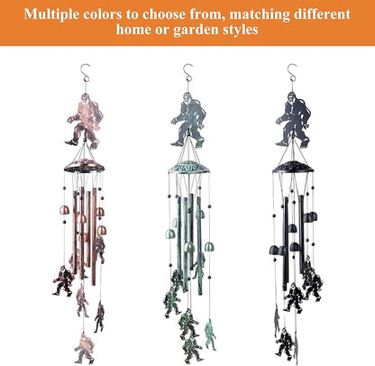 for Men Bigfoot Wind Chimes Outdoor Big Foot Sasquatch Gifts for Women/Dad/Grandpa Birthday Metal WindChimes for Outside/Indoors, Home, Lawn, Patio, Garden Decor, Yard Decor