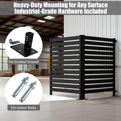38" W x 48" H Outdoor Privacy Fence Panels, Wrought Iron Privacy Screen for Backyard & Patio - Also as Air Conditioner Cover, Pool Equipment & Trash Can Enclosure