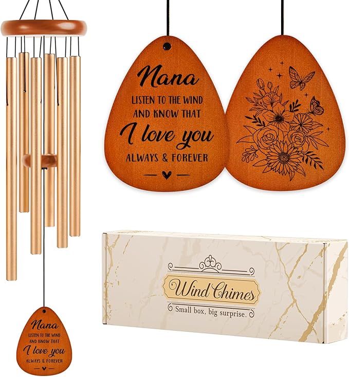 Nana Gifts for Mothers Day, Nana Birthday Gifts, I Love You Wind Chimes Outside for Nanas, Idea Nanas Presents for Mothers Day, Birthday, Thanksgiving, Christmas, 36"