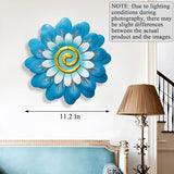 Metal Flowers Wall Decor Indoor Outdoor Metal Wall Art for Home Farmhouse Living Room Bedroom Bathroom Garden Decorations - Blue