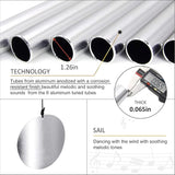 ASTARIN Premium 45-Inch Deep Tone Wind Chimes with 6 Metal Tubes - Elegant Memorial Chime for Mom, for Housewarming and Christmas Silver