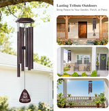 Memorial Wind Chimes for Loss of Loved One – Sympathy Wind Chime with Saying “Listen to The Wind” – Remembrance Bereavement Gift for Garden, Patio, or Outdoor Decor